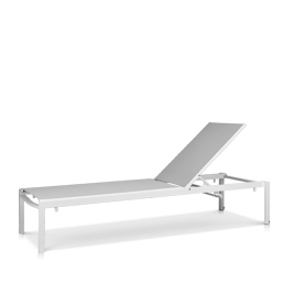 Armless Chaise Tex White Frame / Cloud Gray Sling